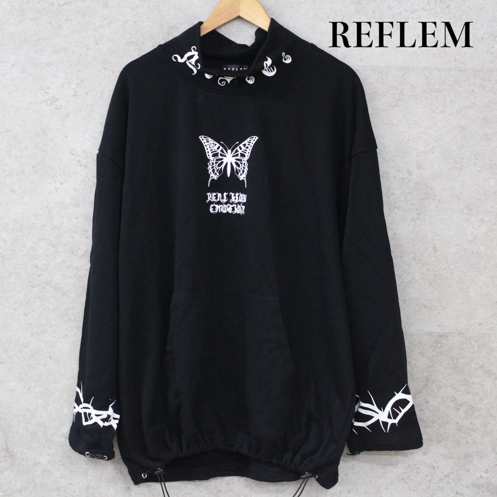 S794)REFLEM スタンドネックプルオーバースウェット ブラック - メルカリ