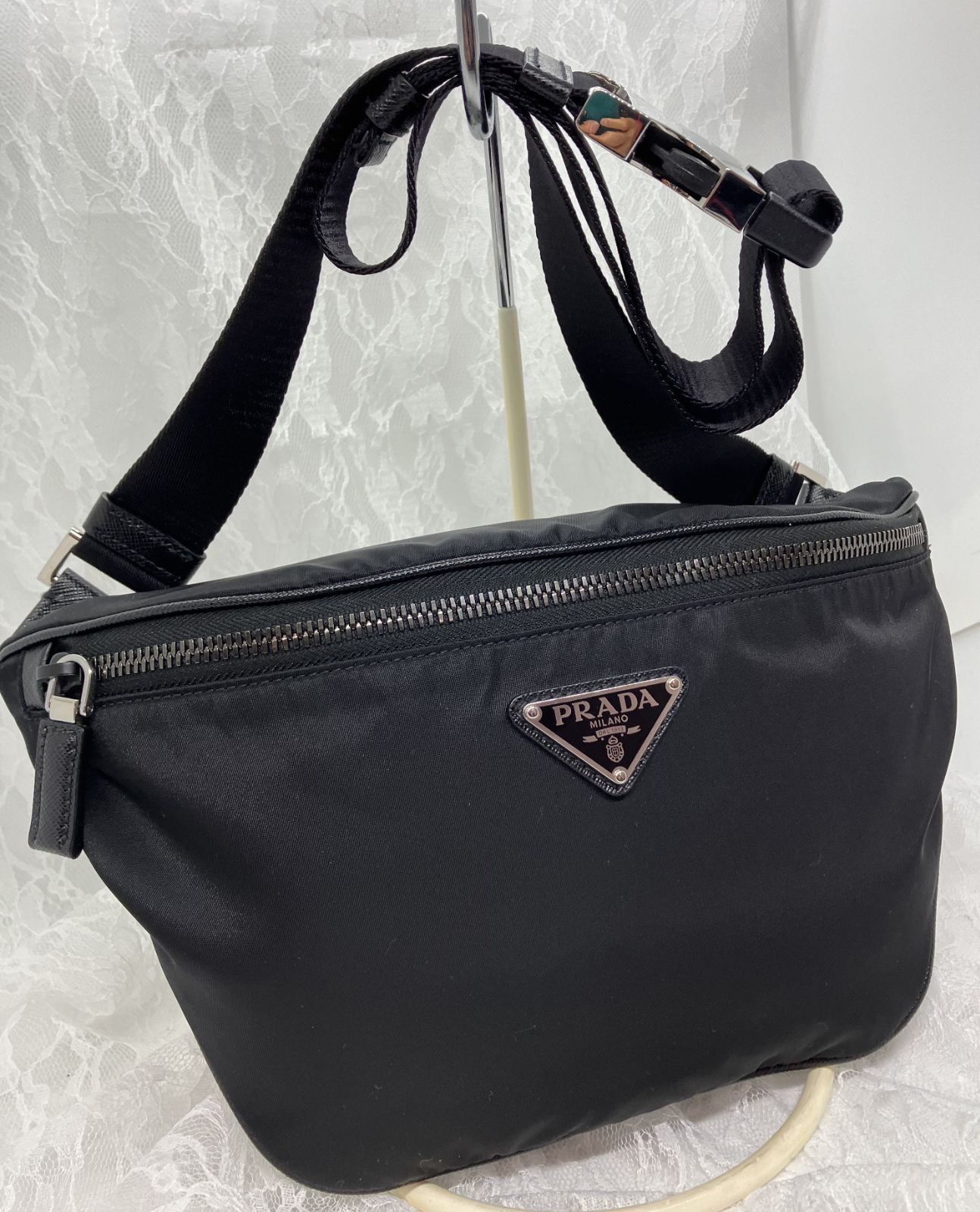 Re-Nylon xサフィアーノレザー ? 【淡水水槽】 ベルトバッグ 極美品 