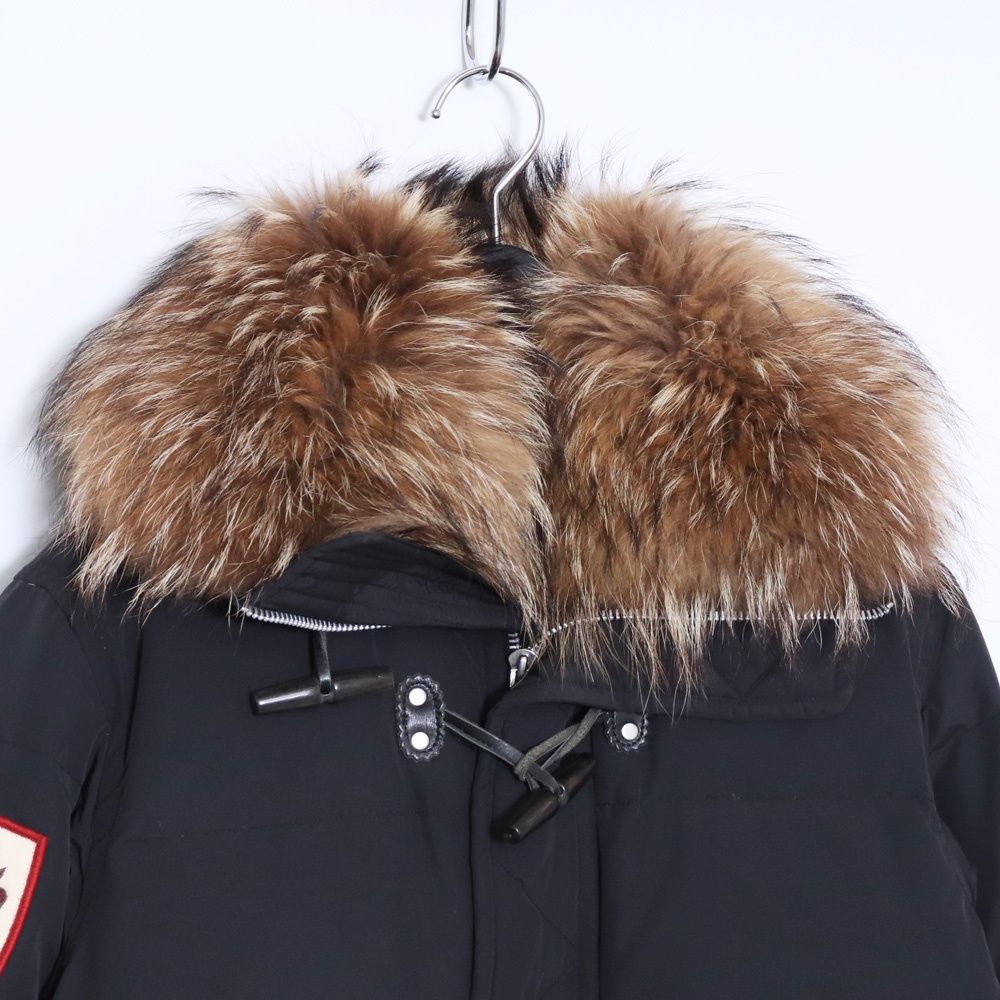 DSQUARED2 ダッフル ファー ダウンジャケット サイズ44 ブラック 