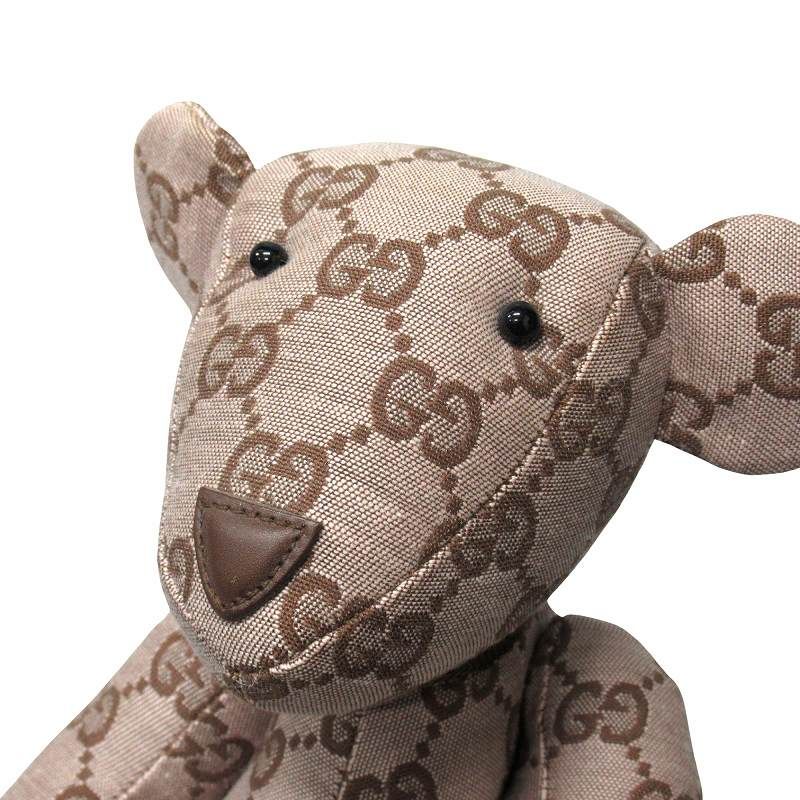美品 グッチ GUCCI GG柄 ベアー ぬいぐるみ テディベア クマ