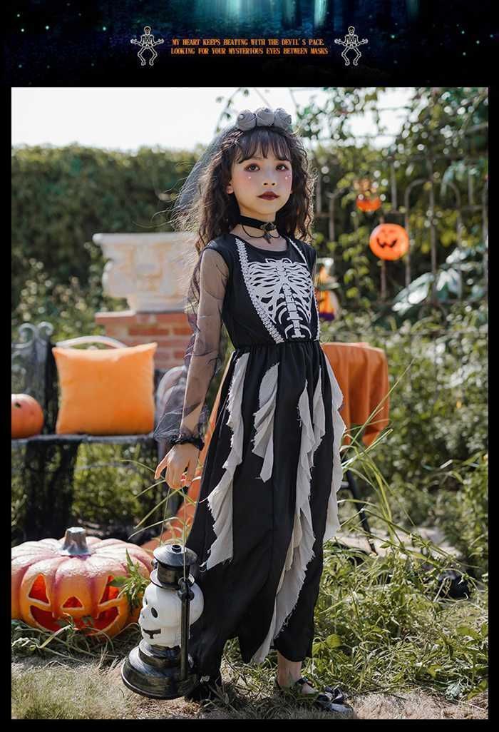 悪魔 骸骨 ハロウィン 子供用コスプレ 衣装仮装 コスチューム キッズコスプレ ドレス 魔女 コスプレ衣装 悪魔 ウィッチ 子供用 魔法使い デビル 子供用 ハロウィン衣装 ハロウィン仮装 halloween07 SKLAD-KIRPICHA_RU