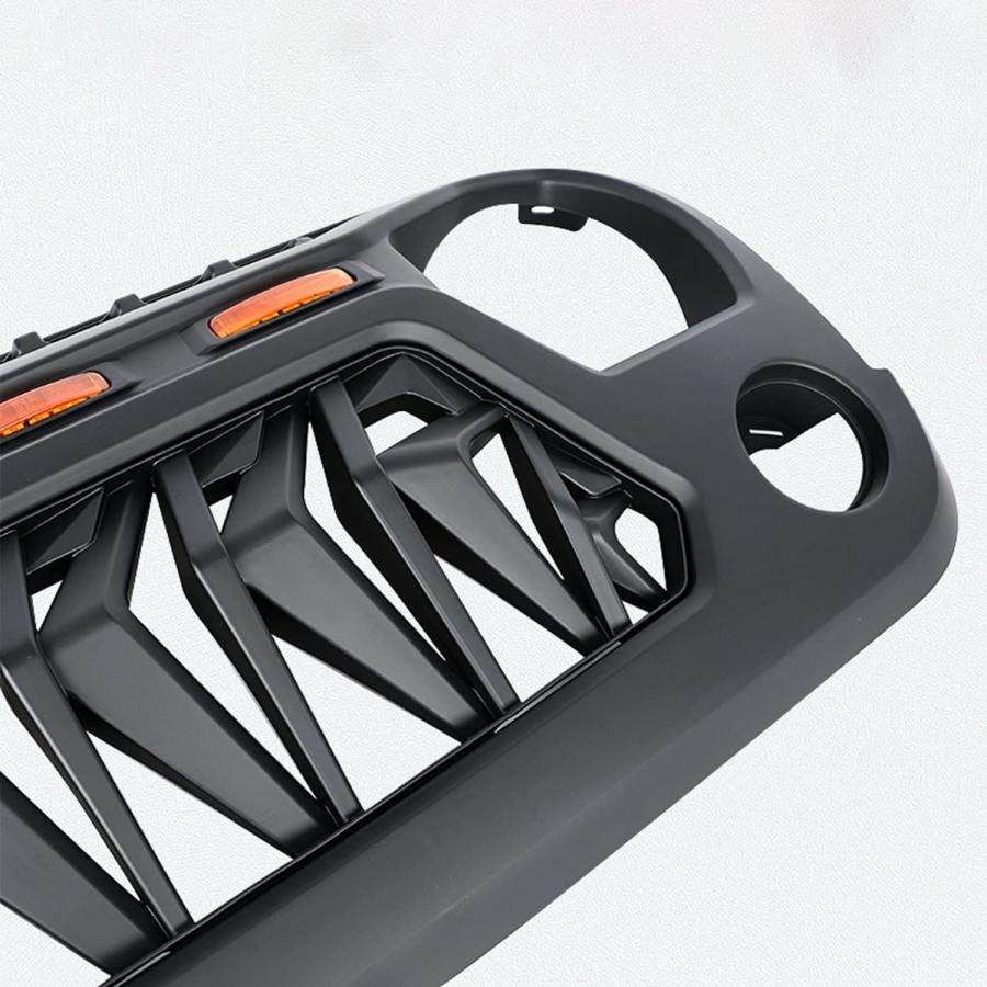 ラングラー フロントグリルガーニッシュ JL ジープ フロントグリルカバー LEDライト付き 外装パーツ カスタム 設計 2018- FFCRYSTALESIA_COM