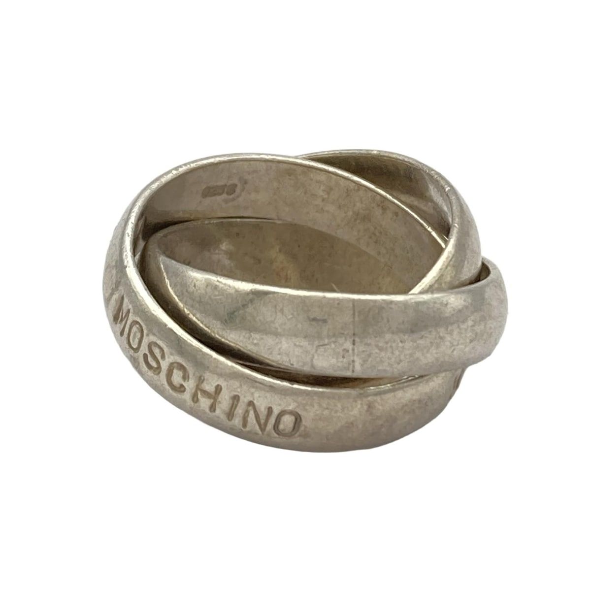 シルバーリング MOSCHINO モスキーノ 925バックルベルトチェーン指輪