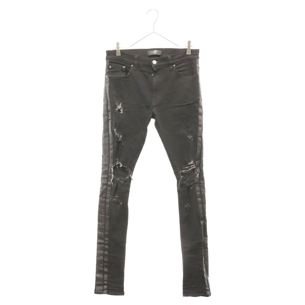 AMIRI (アミリ) 18SS サイドラインダメージ加工スキニーデニムパンツ  