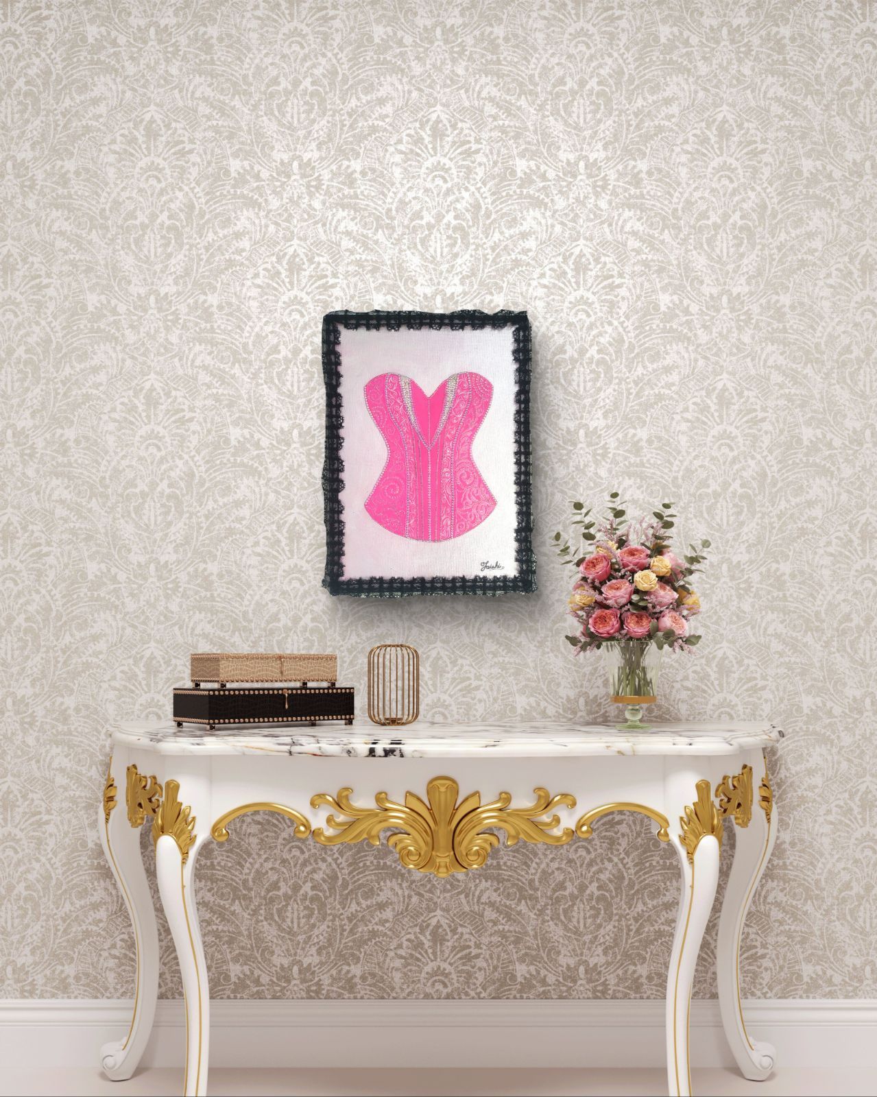 オンリー・コルセット / テクスチャーアート 33×24㎝ F4 キャンバス