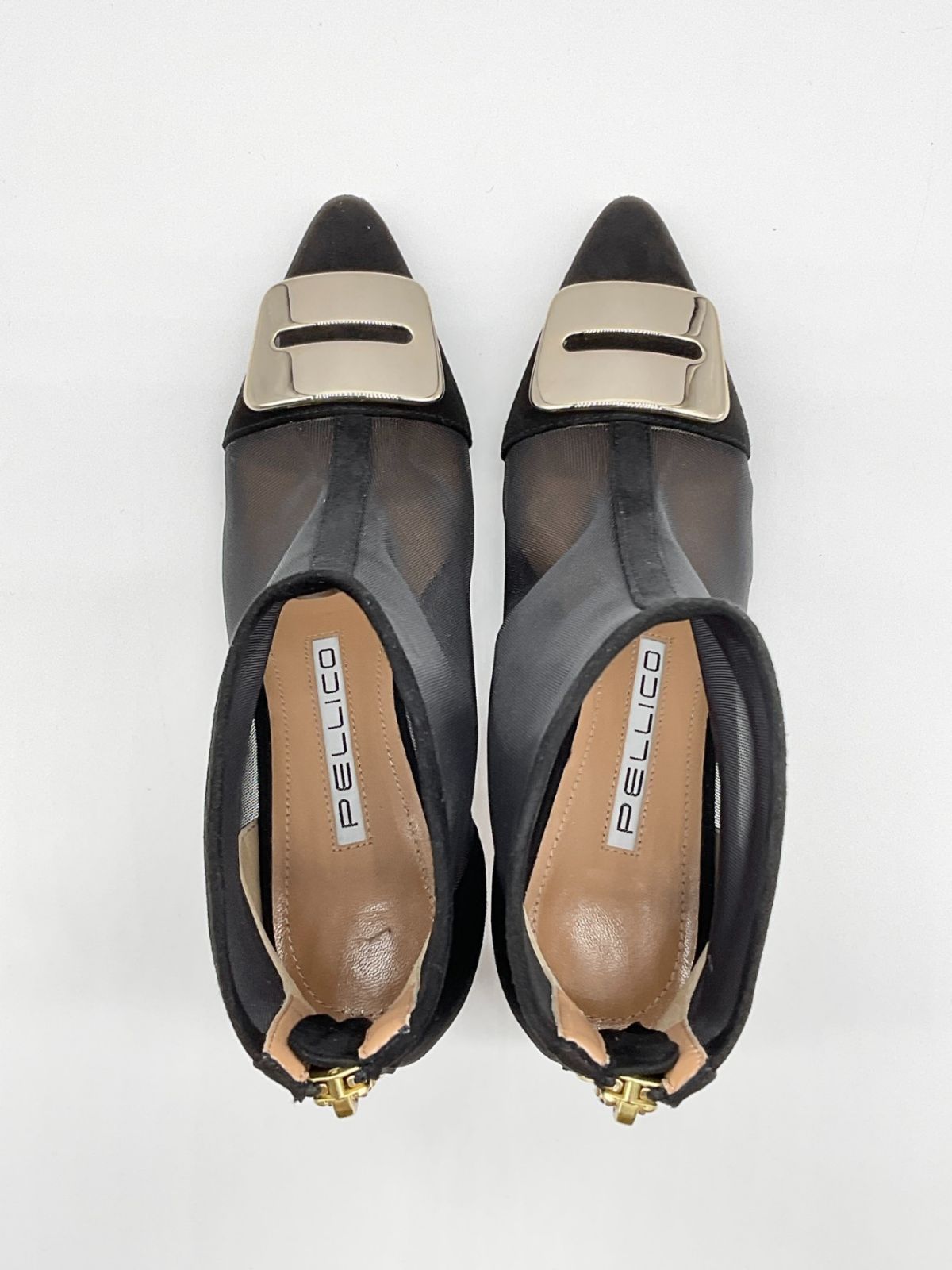 新品 PELLICO ペリーコ 38 ブラック ANELLI FIBBIA メッシュショート