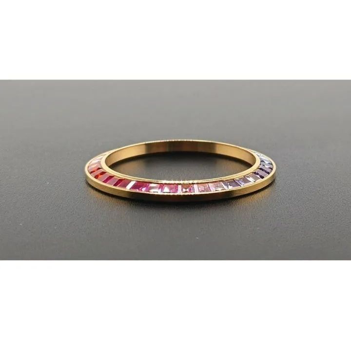 修理交換用 社外品 合成ダイヤモンド アフターダイヤベゼル レインボー ゴールド 対応 ロレックス デイトナ 16520/116500/116520系 Rolex