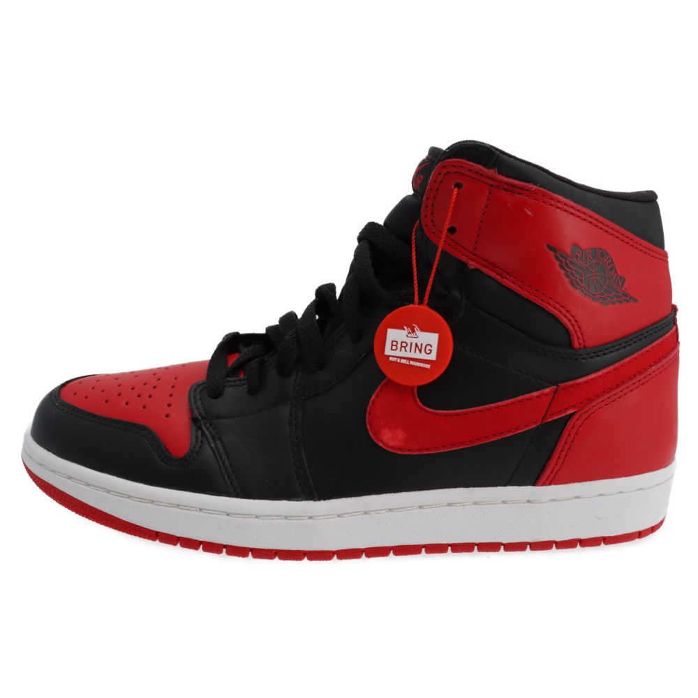 NIKE (ナイキ) 【鑑賞用 2001年製復刻】 AIR JORDAN 1 RETRO HIGH BRED エアジョーダン1レトロ ブレッド  ハイカットスニーカーブラック/レッド US10/28.0cm 136066-061 - メルカリ