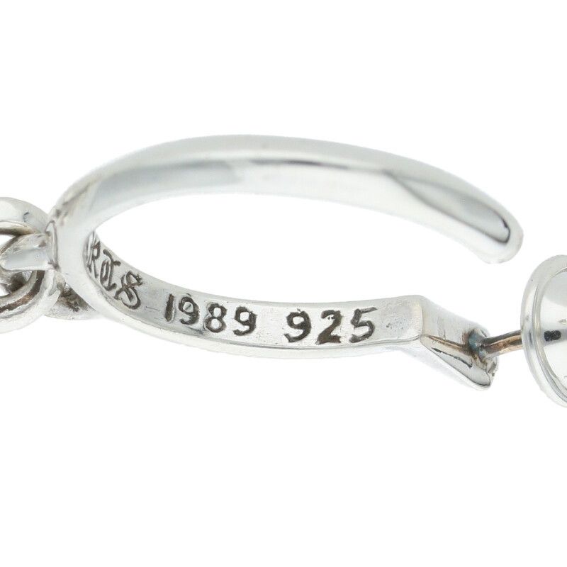 クロムハーツ TINY CH CROSSタイニーCHクロスフープ シルバーピアス Chrome Hearts - クロムハーツ TINY CH CROSS/タイニーCHクロス