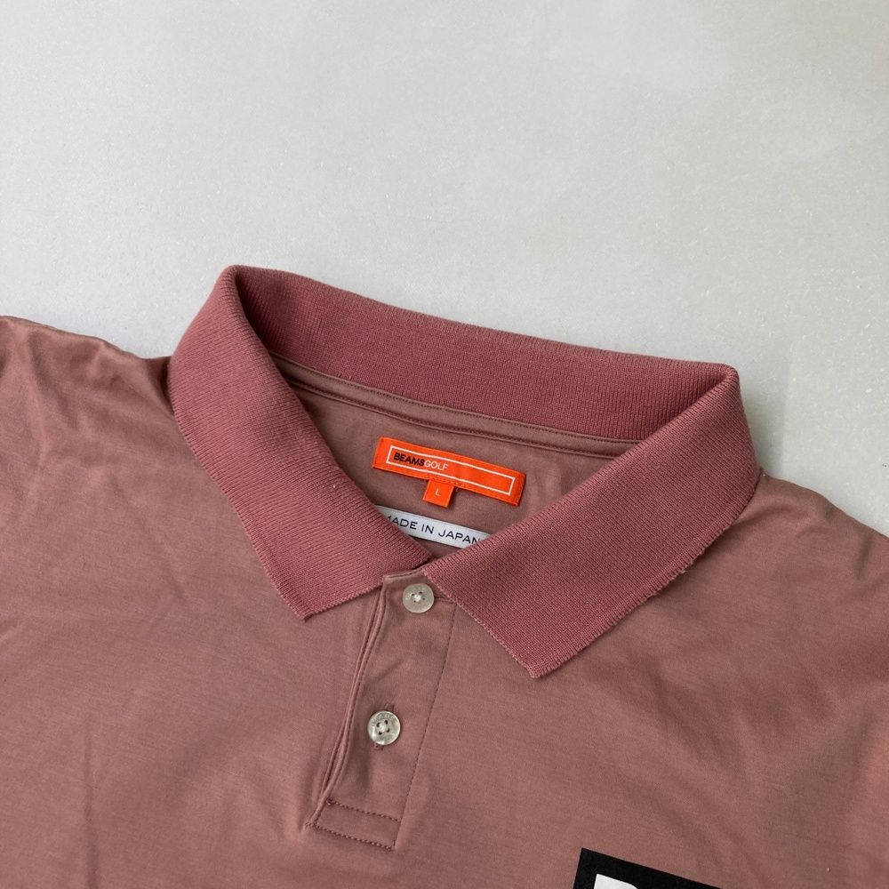 サイズ：L BEAMS GOLF ビームスゴルフ バックロゴ 半袖ポロシャツ