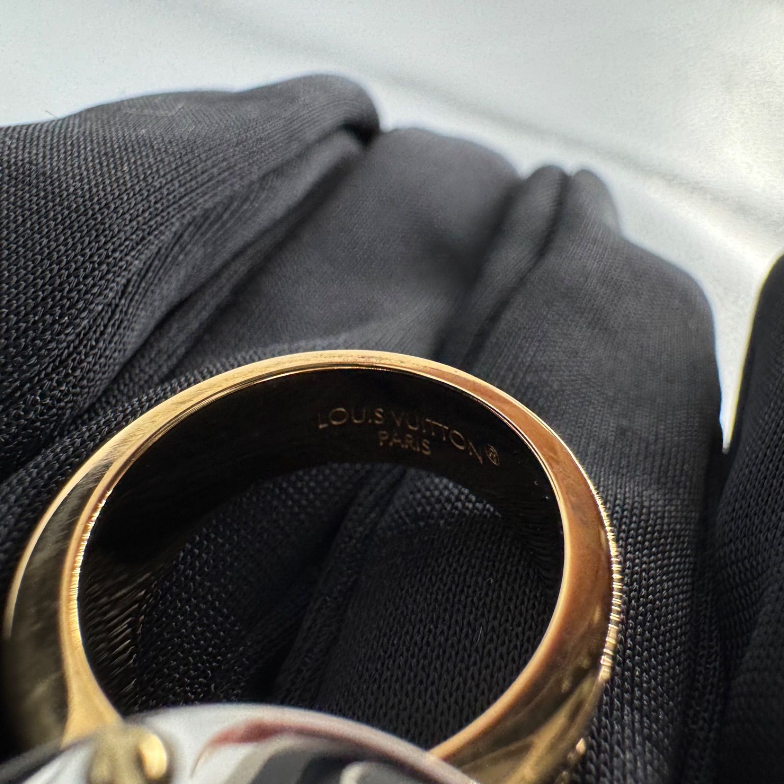 LOUIS VUITTON リング ダブルナノグラム ダブルフィンガー ゴールド 