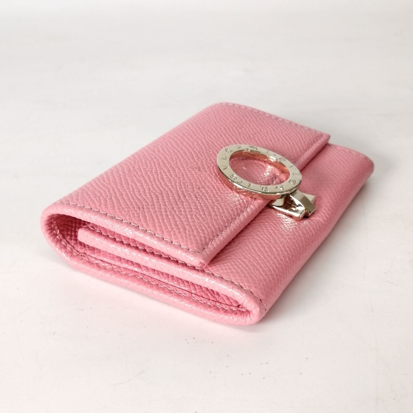 美品 BVLGARI ブルガリ ロゴ クリップ コインケース 小銭入れ ピンク 