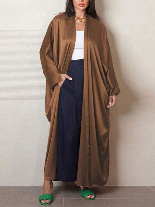 アクセサリー レディース スカーフ 1個 女性用エレガントなファッショングロッシーシーケンスサテンバットウィングスリーブローブ 日常着に適しています