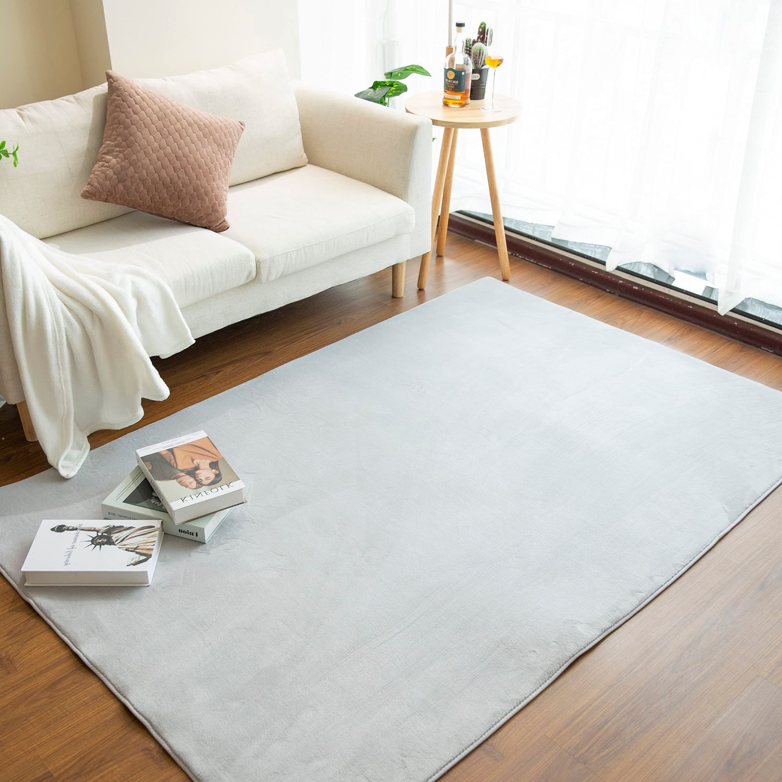 【在庫セール】防音 さらフワ こたつ敷きマット 滑り止め付き ホットカーペット対応 微撥水 クッションラグ 約1.5畳 ライトグレー 130×190 12 厚手 洗える ラグマット 低反発 カーペット