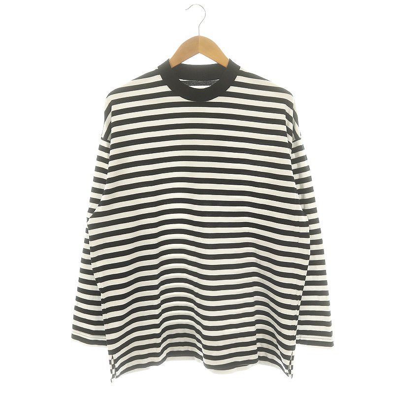 マーカウェア MARKA WARE 23SS BOX Tee L/S ボーダー カットソー Tシャツ 長袖 1 黒 白 ブラック ホワイト /DF OS AD