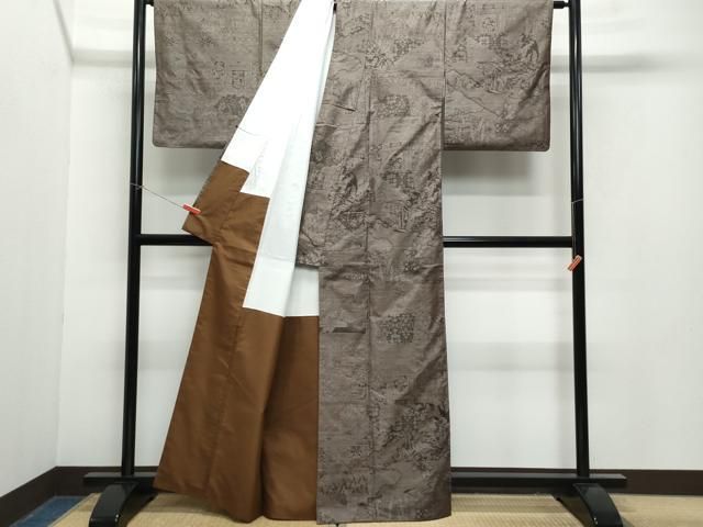 umaki.7様 平和屋着物□本場大島紬 7マルキ 抽象文様 正絹 逸品 DAAQ7416ud