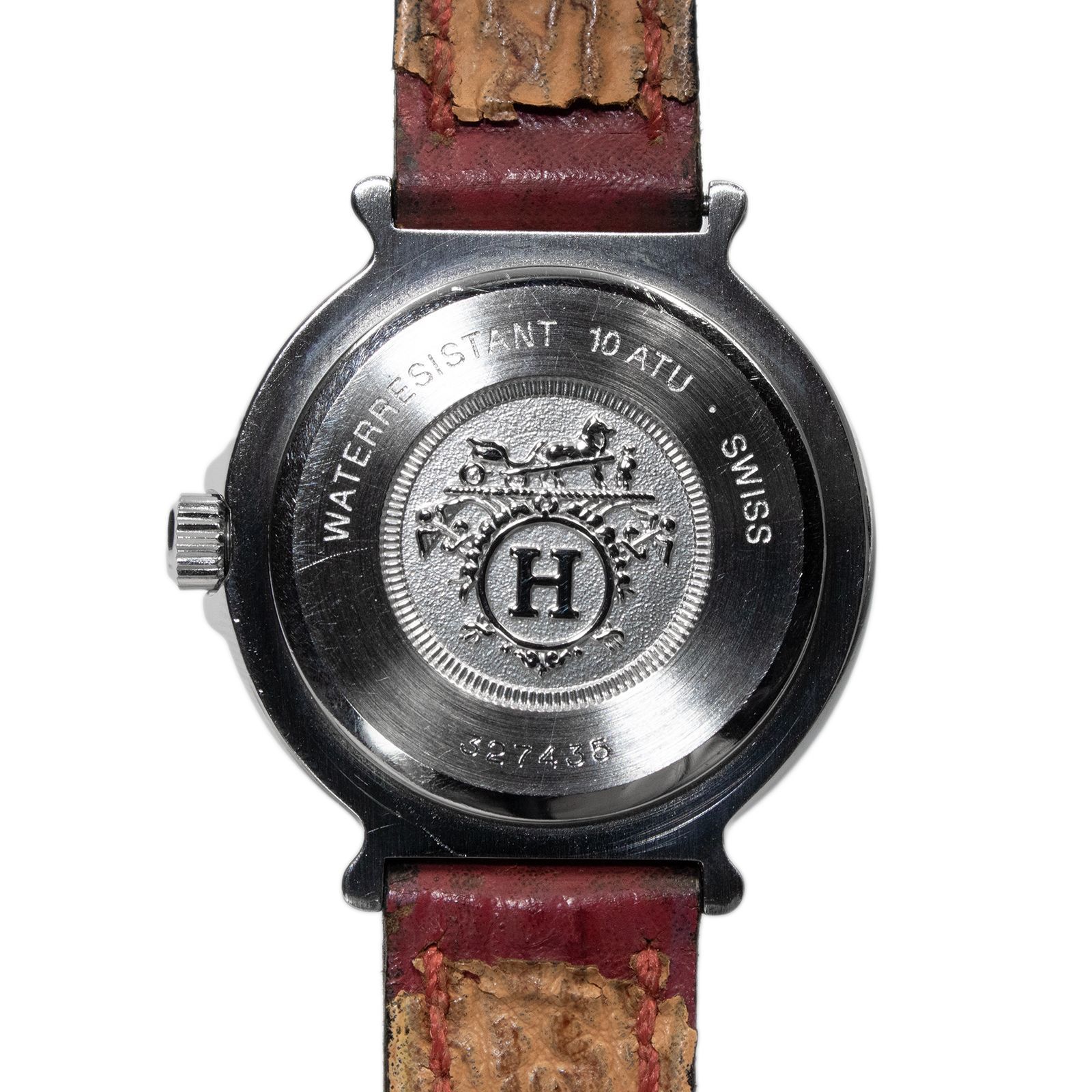 エルメス キャプテンニモ 腕時計 10ATU クオーツ ホワイト文字盤  