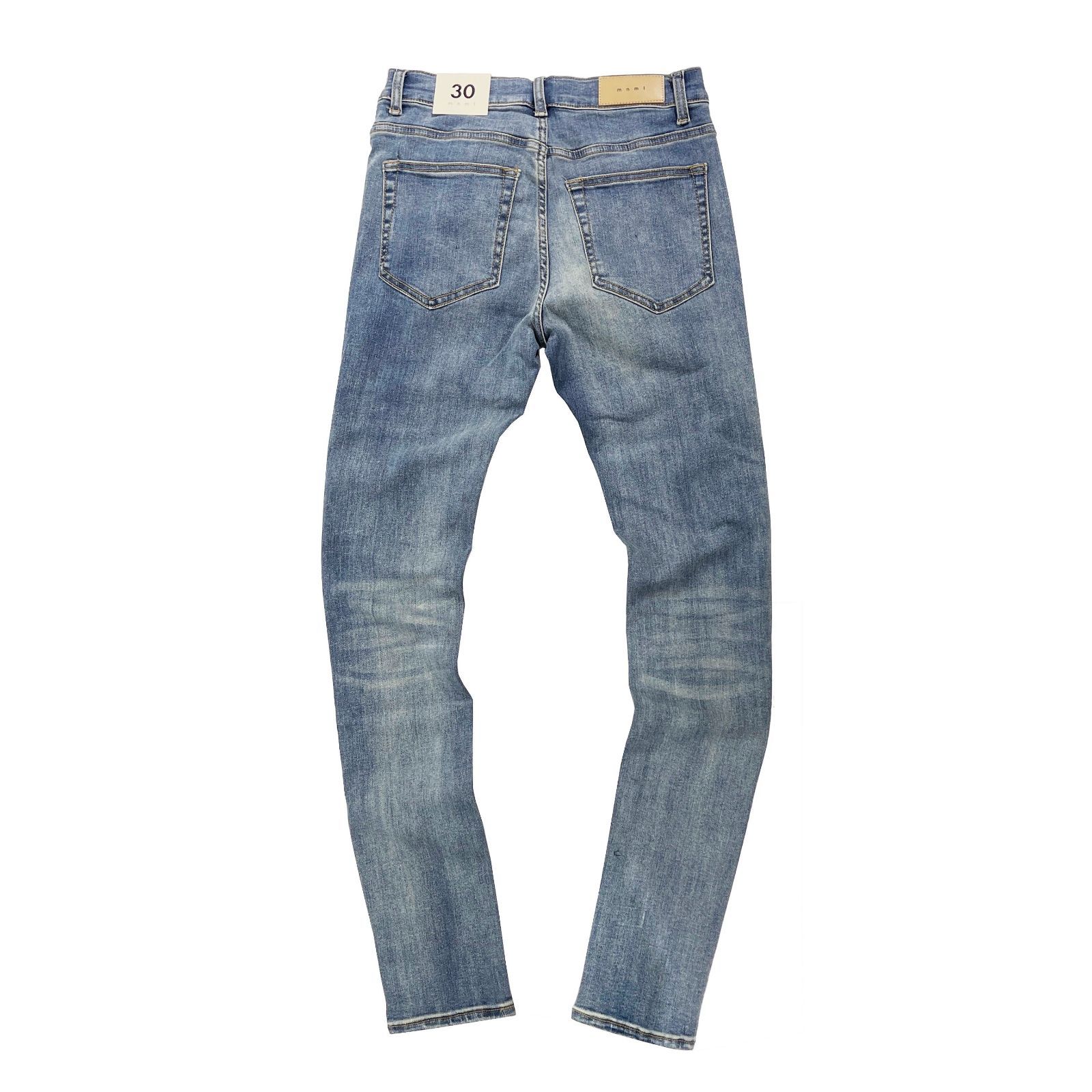 送料無料】mnml X207 スキニー デニム パンツ ブルー 青 STRETCH DENIM 
