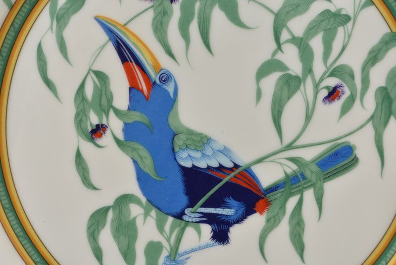 Hermes エルメス プレート　飾り皿　Toucans 未使用 HERMES トゥカン プレート × 2枚 エルメス 食器 箱付 鳥