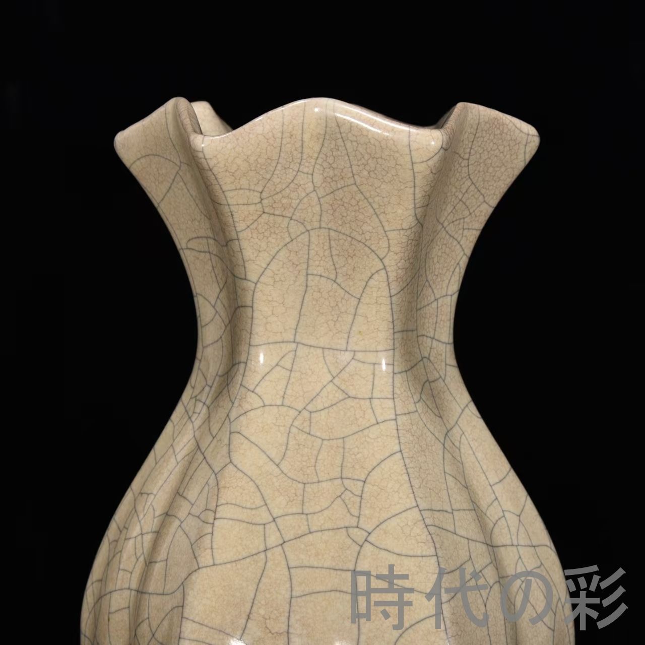 有款哥窑鹿耳瓶 窑变釉双耳瓶真品图- 抖音