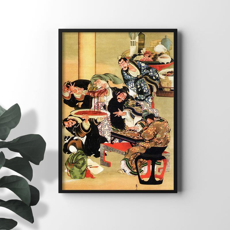 Yuさん専用　日本画 A4サイズ 葛飾応為 ポスター 関羽割臂 三国志 日本画 浮世絵 かつしか