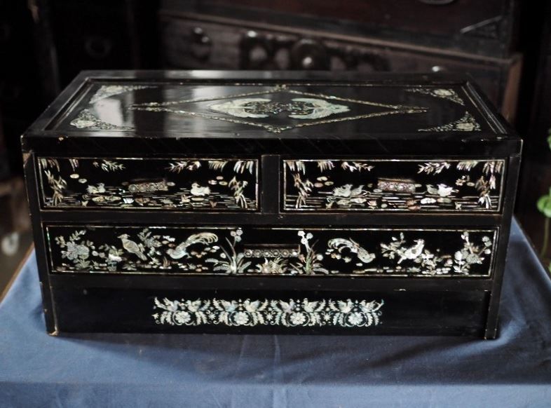 螺鈿装飾の小引き出し 昭和後期 古録展 品番S10809