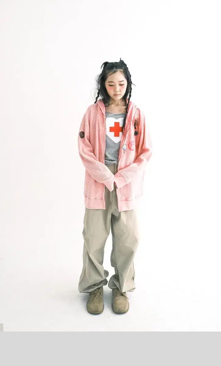 ショップフェアリー フードジップアップ カラー ウォッシング ワッフル ジップアップ