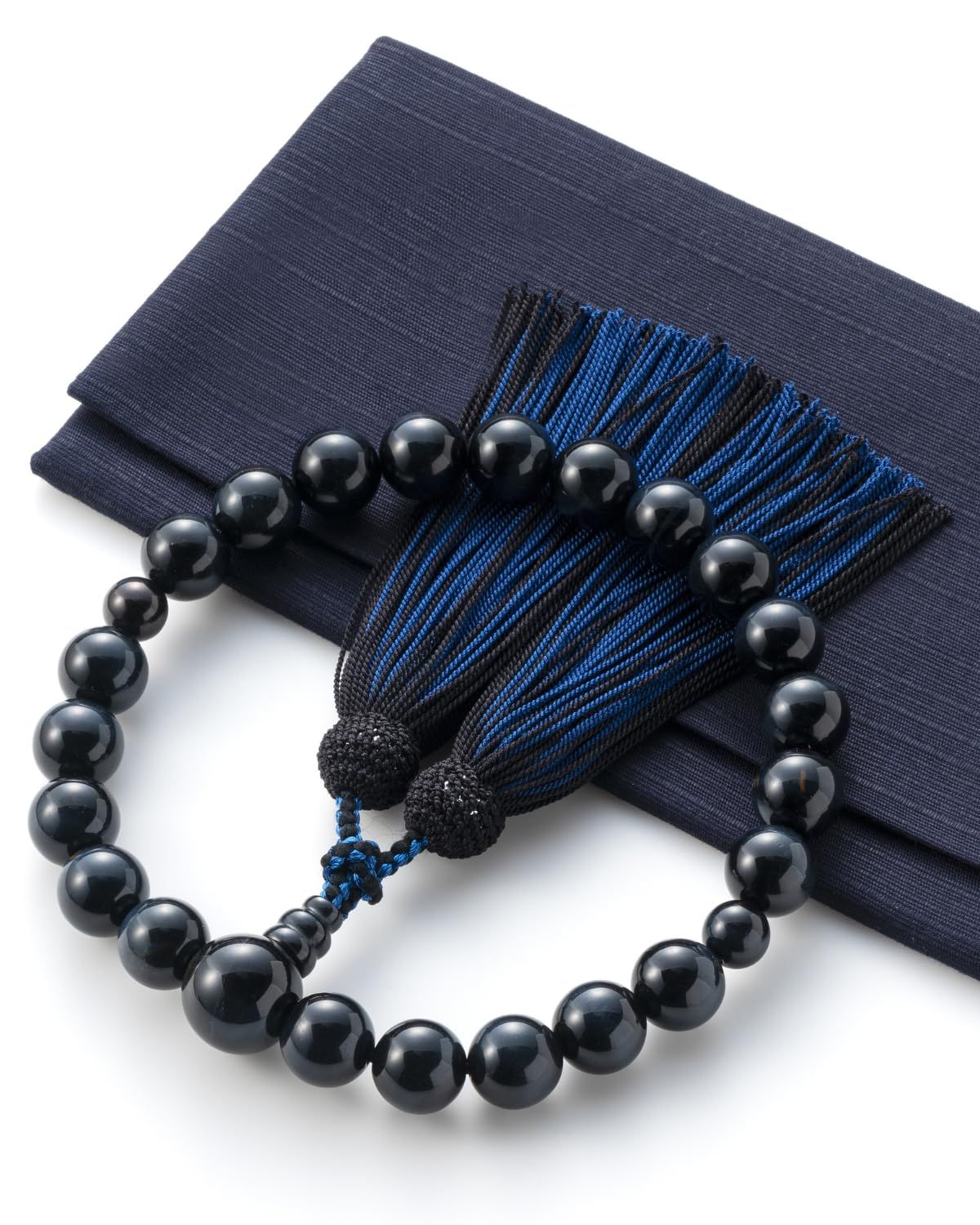 福正堂 数珠 念珠 男性用 葬祭プロ監修 京都伝統 葬儀 葬式 じゅじゅ 略式数珠 男性 青虎目