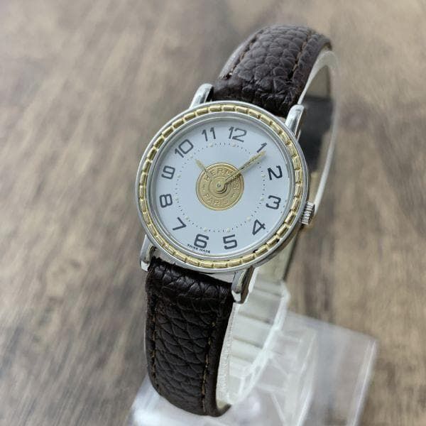 HERMES エルメス セリエ 腕時計 ステンレススチール 革 レディース 中古