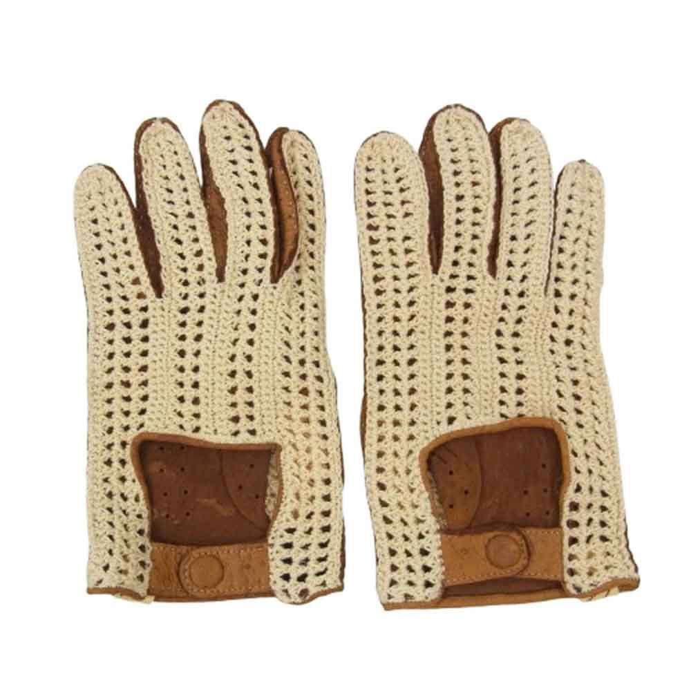 VISVIM ビズビム 0125403003011 VMC CROCHET DRIVING GLOVES ドライビンググローブ 革手袋 ブラウン系 M