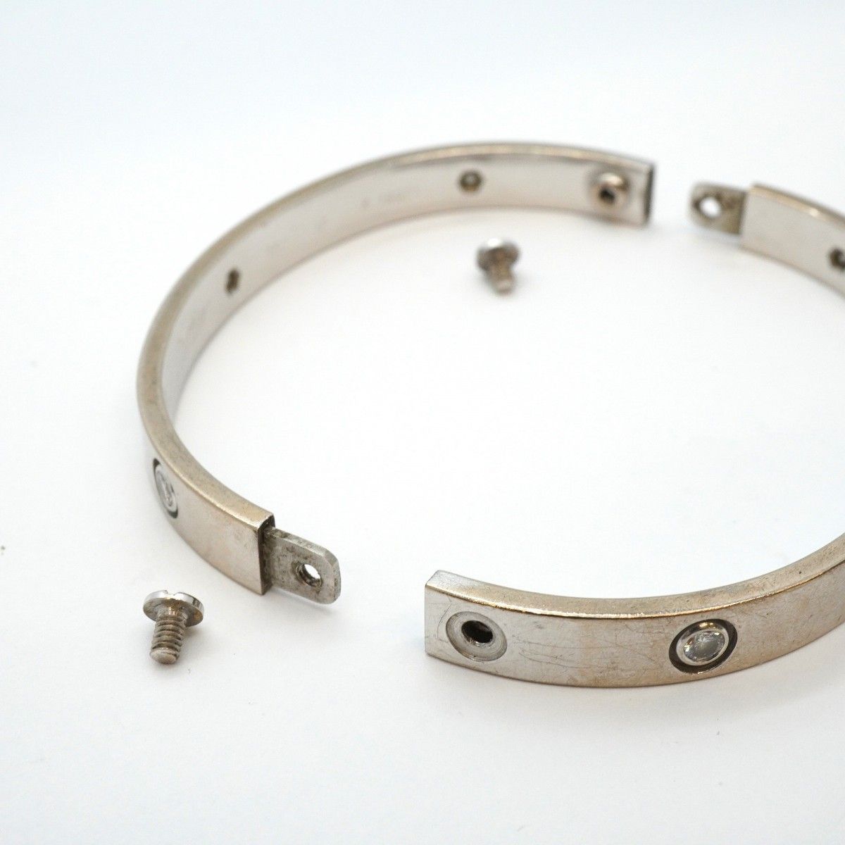 5jeb0639】カルティエ バングル ラブブレス/ハーフダイヤ 6PD K18WG  