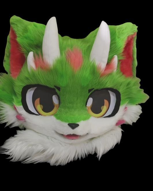 着ぐるみヘッド ドラゴン NO.54 緑 全頭ヘッド ケモノ マスク ファースーツ ぬいぐるみ コスプレ コスチューム