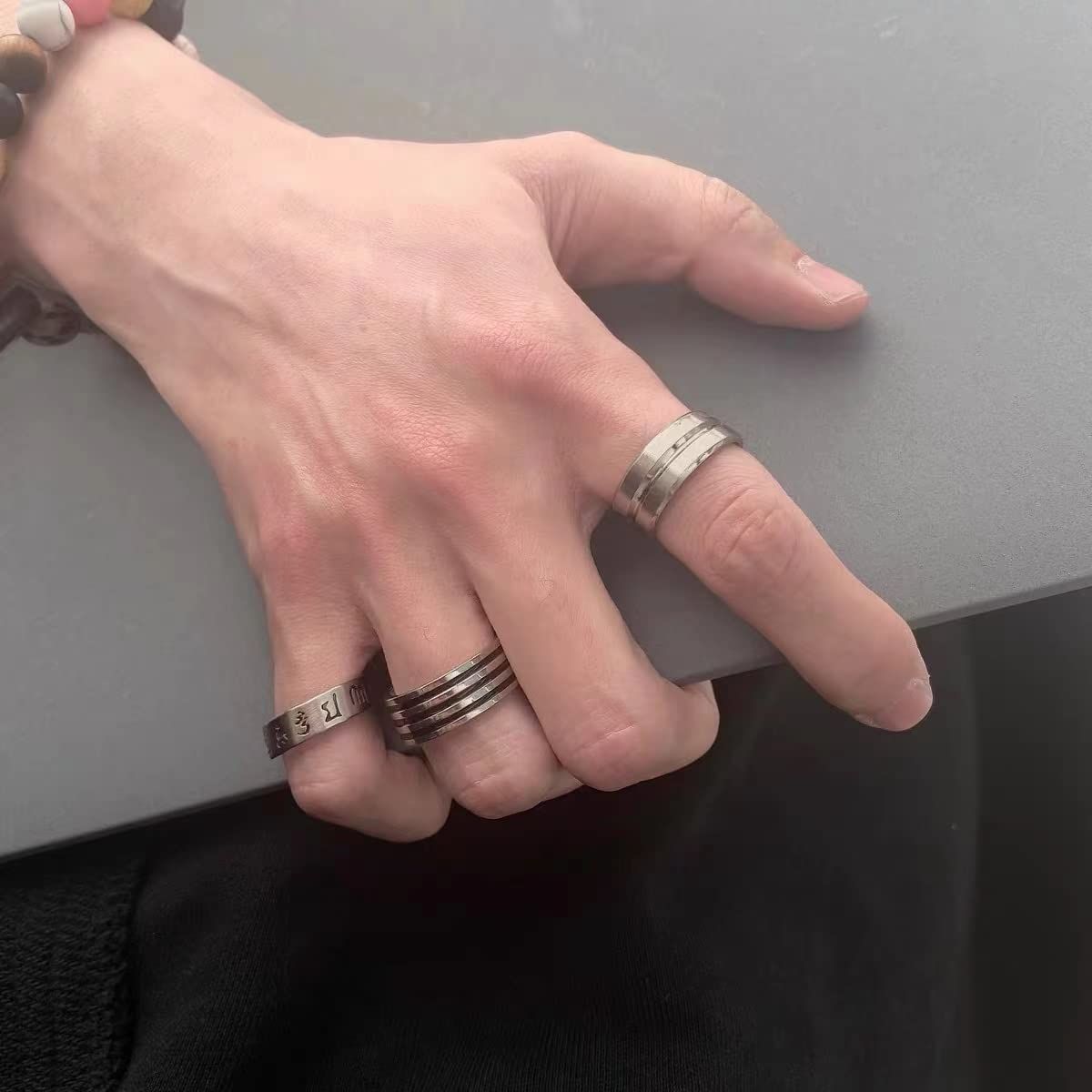 シンプル シルバー ステンレス 指輪 リング メンズ セット Stong HENGTONG