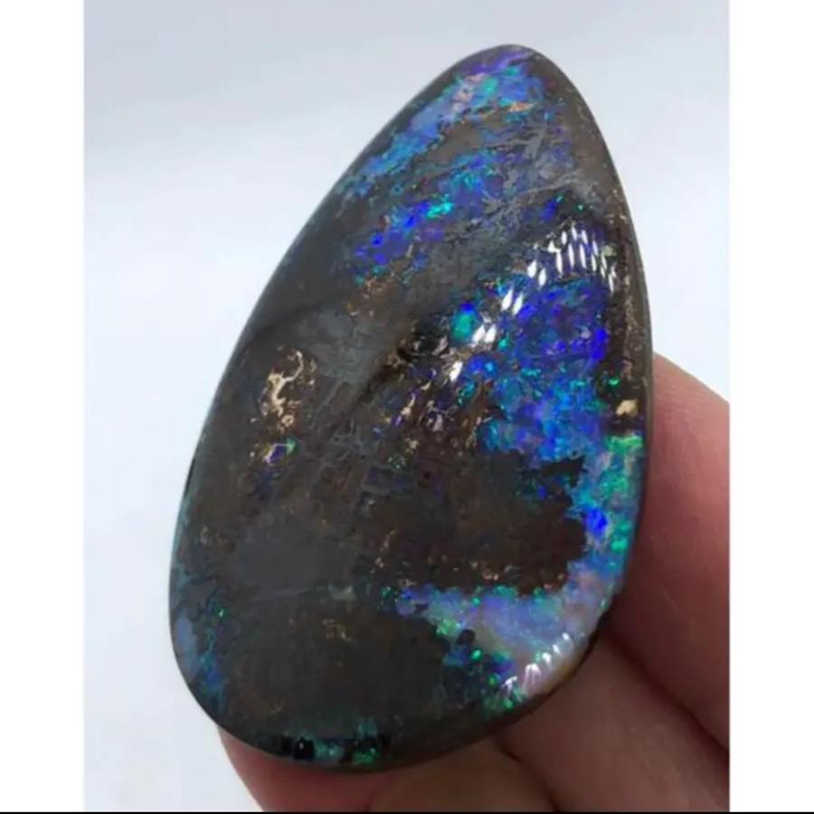 大粒 天然石 ボルダーオパールルース 123.753ct ソーティング付き 素材