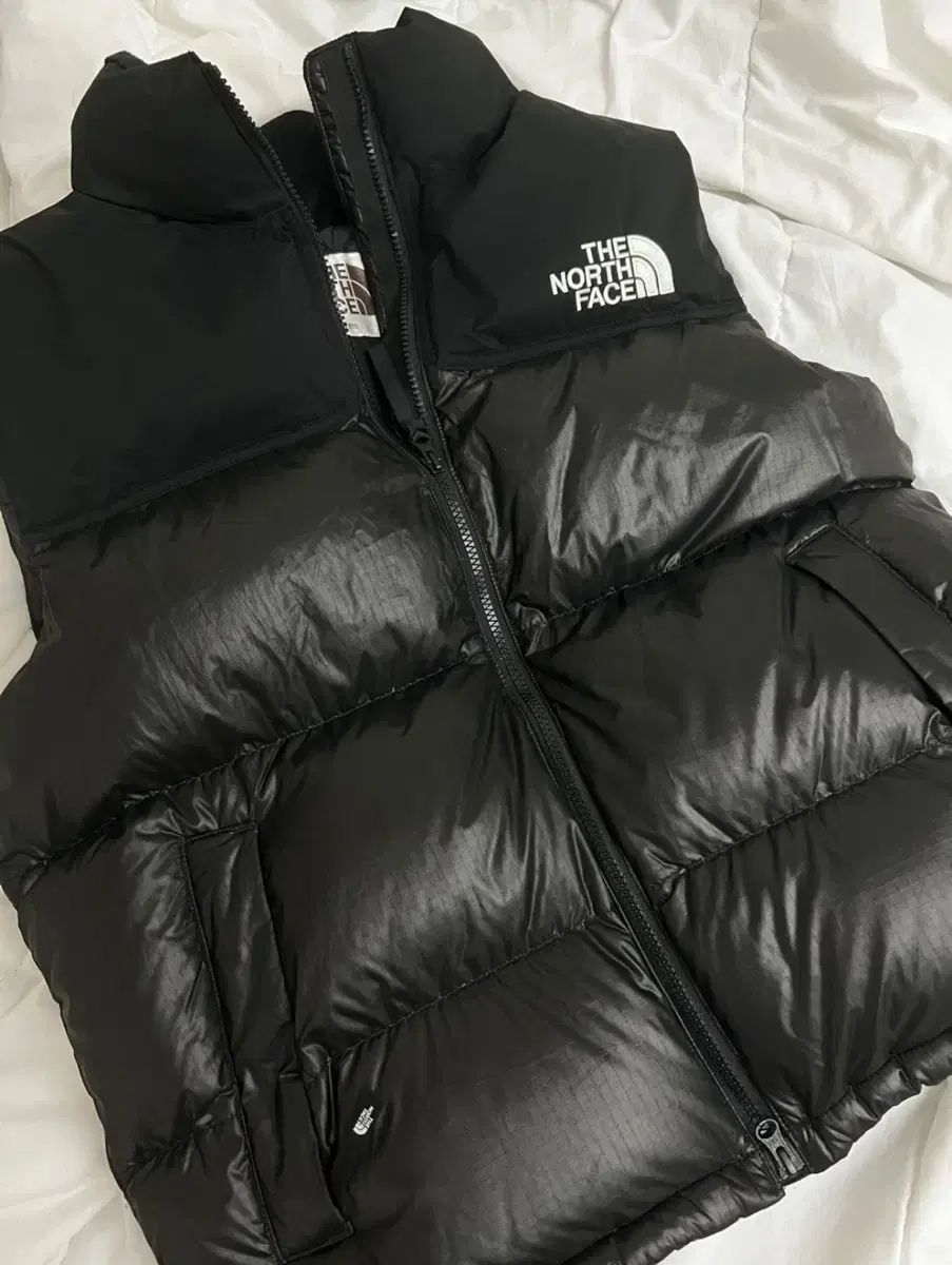 THE NORTH FACE ザノースフェイス 光沢 ブロック ダウンベスト L