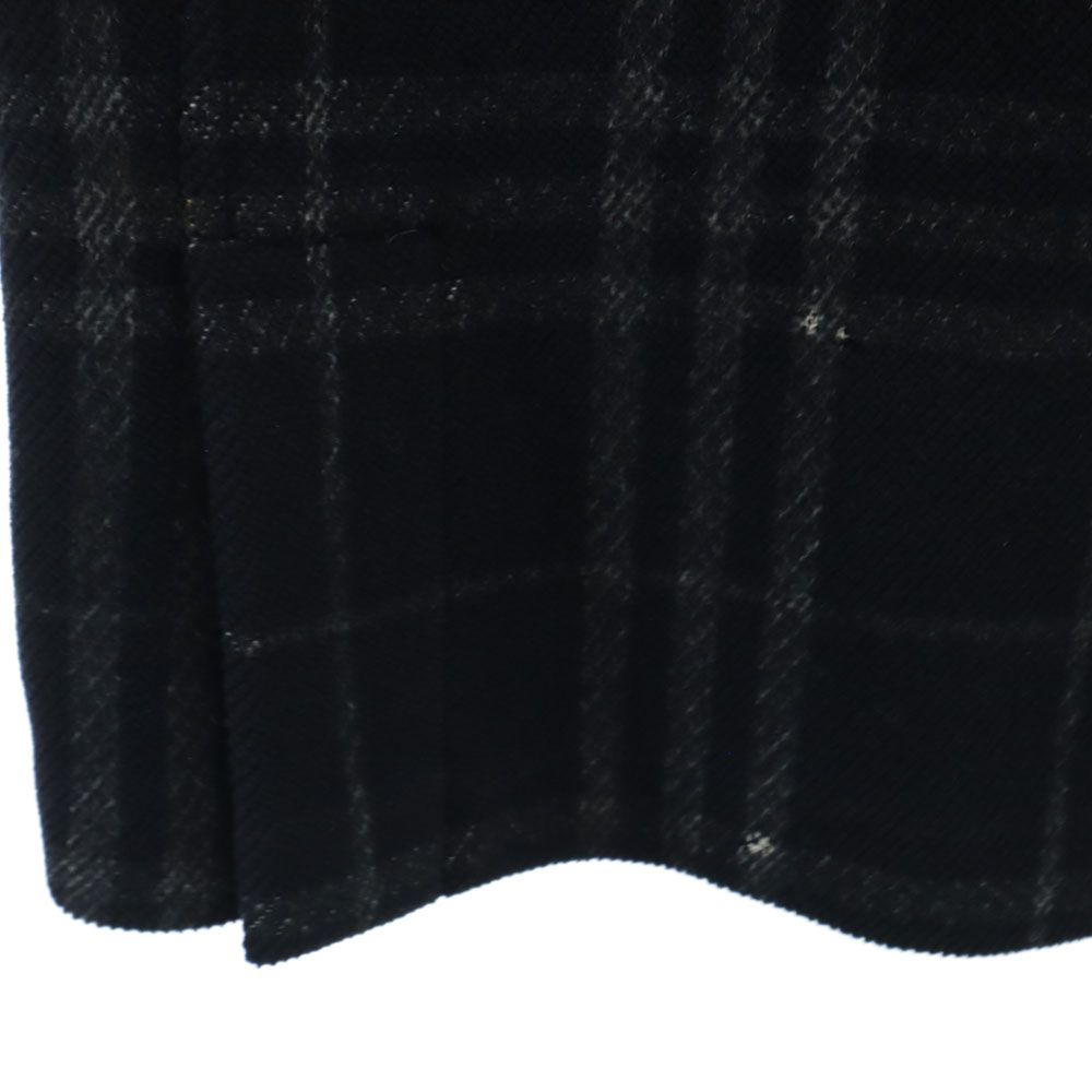 バーバリー 三陽商会 英国製 ウール チェック柄 コート 50 ブラック系