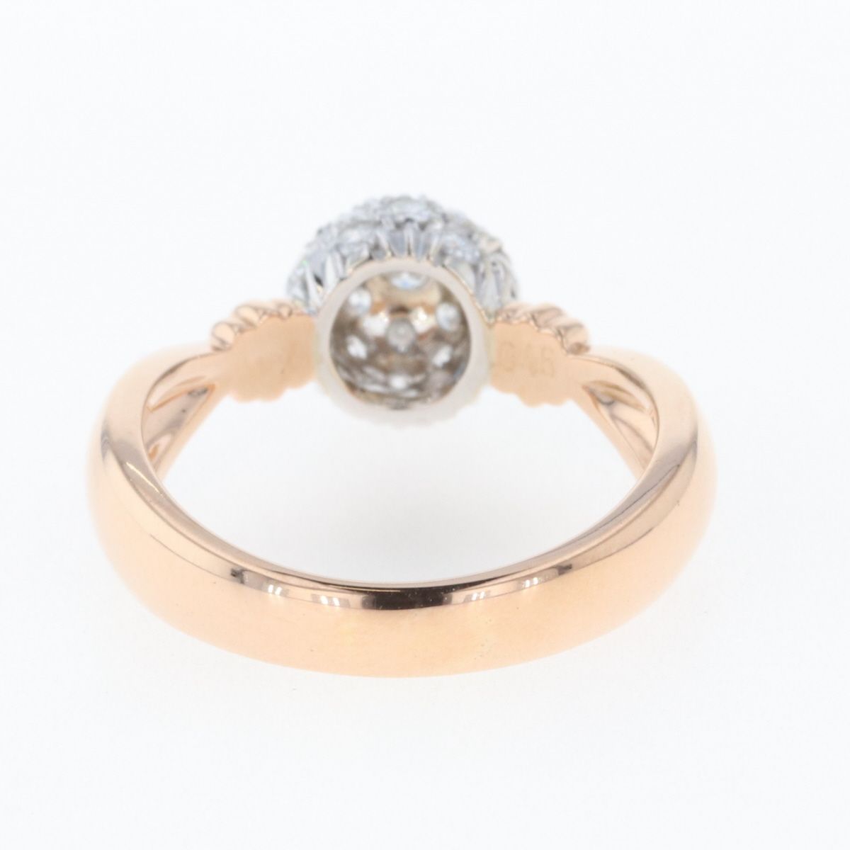 メレダイヤ デザインリング K18 ピンクゴールド 指輪 リング 10号 PG 