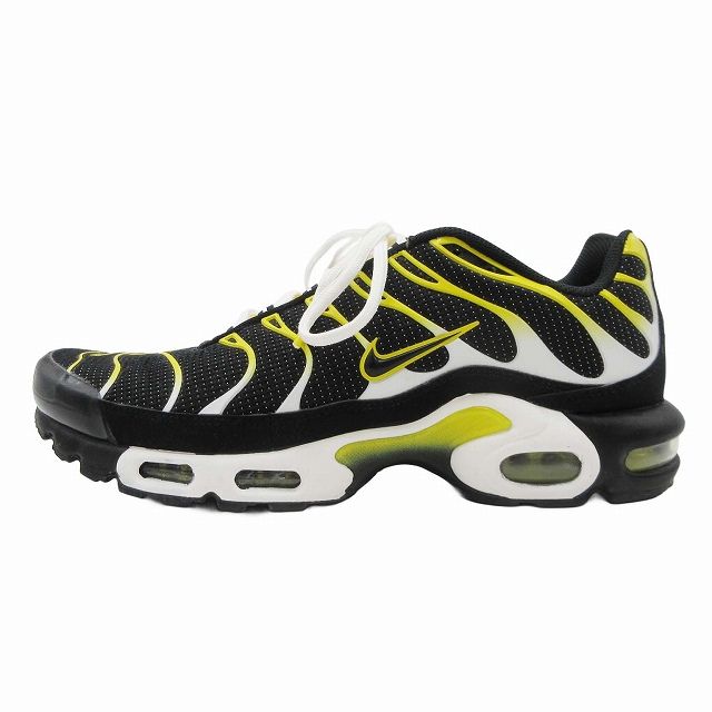 美品 22SS ナイキ NIKE AIR MAX PLUS エアマックス プラス スニーカー DQ3983-001 ローカット Tuned Air チューンドエア レザー ロゴ シューズ 靴 29.0 BLACK/TOUR YELLOW/WHITE