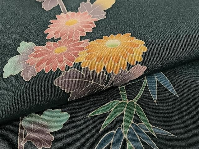 平和屋着物○十日町友禅 女流作家 遠田藤舟 訪問着 草花文 槍梅 正絹
