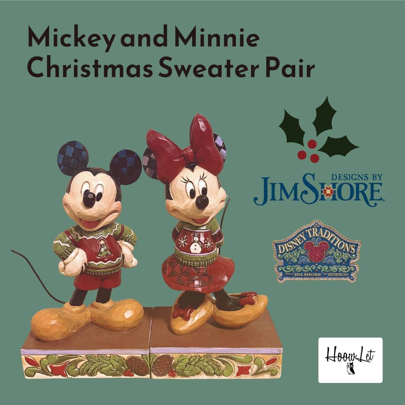 ディズニー ジムショア ミッキー ミニー クリスマスセーター クリスマス 飾り Mickey and Minnie Christmas Sweater Pair フィギュア ギフト 置物 ディズニートラディションズ JIM SHORE 正規輸入品 2点セッ