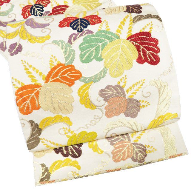 袋帯 本袋帯 リサイクル 正絹 フォーマル 仕立て上がり 六通 桐唐草文 箔糸 蒸栗色 多色 金 きもの北條 A1282-15