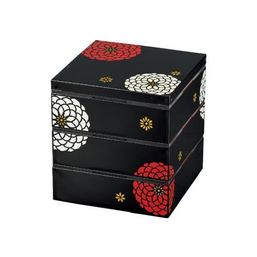 Color 黒 たつみや 百華 18.0匠 三段重 黒 サイズ 約W18 D18 H19.5 54868