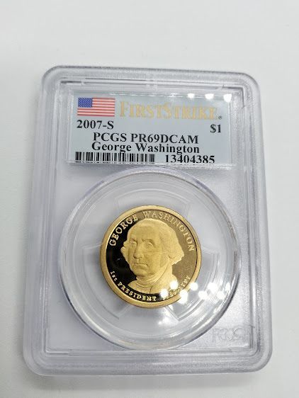 2007年 ジョージ・ワシントン $1 記念硬貨 PR69DCAM 2007-D $1 George Washington (Regular Strike) Presidential