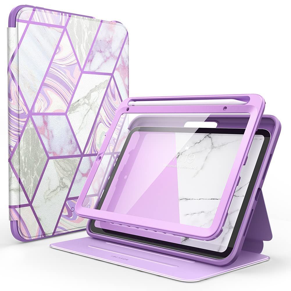 新着商品 i-Blason Cosmo ケース iPad Mini 6|iPad Mini 第6世代 2021 用 フルボディ三つ折り スクリーンプロテクター内蔵スマートカバー 自動スリープ|ウェイク|ペンシルホルダー付き Ameth