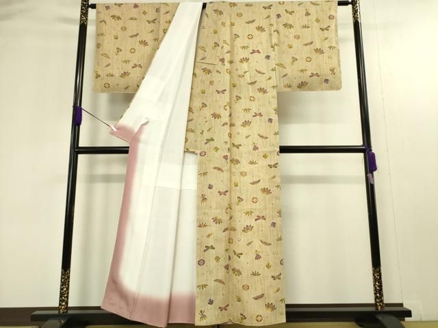 平和屋本店□極上 染織の名門 しょうざん 生紬 宝尽くし 京都きもの  