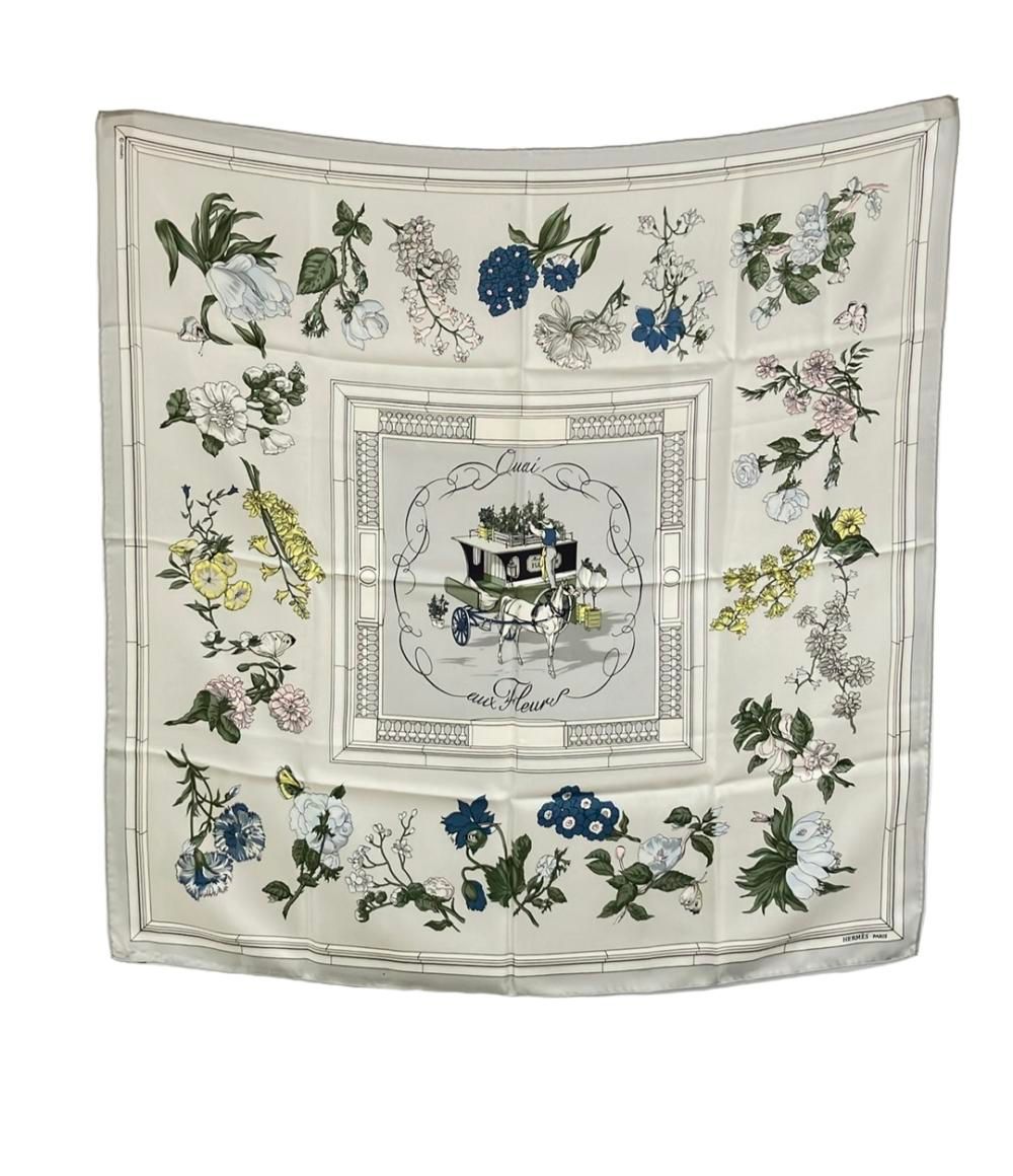 エルメス スカーフ カレ90 シルク100% 花咲く海岸通り quai aux fleurs