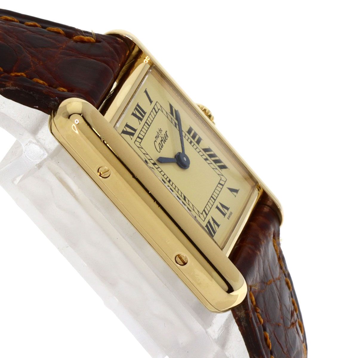 CARTIER カルティエ W1003154 マストタンク SM 腕時計 SV 革  