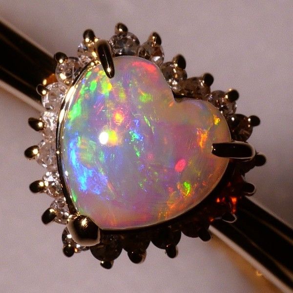 K18YG リング ring 指輪 11号 オパール 0.53 ダイヤ 0.11 総重量約2.1g