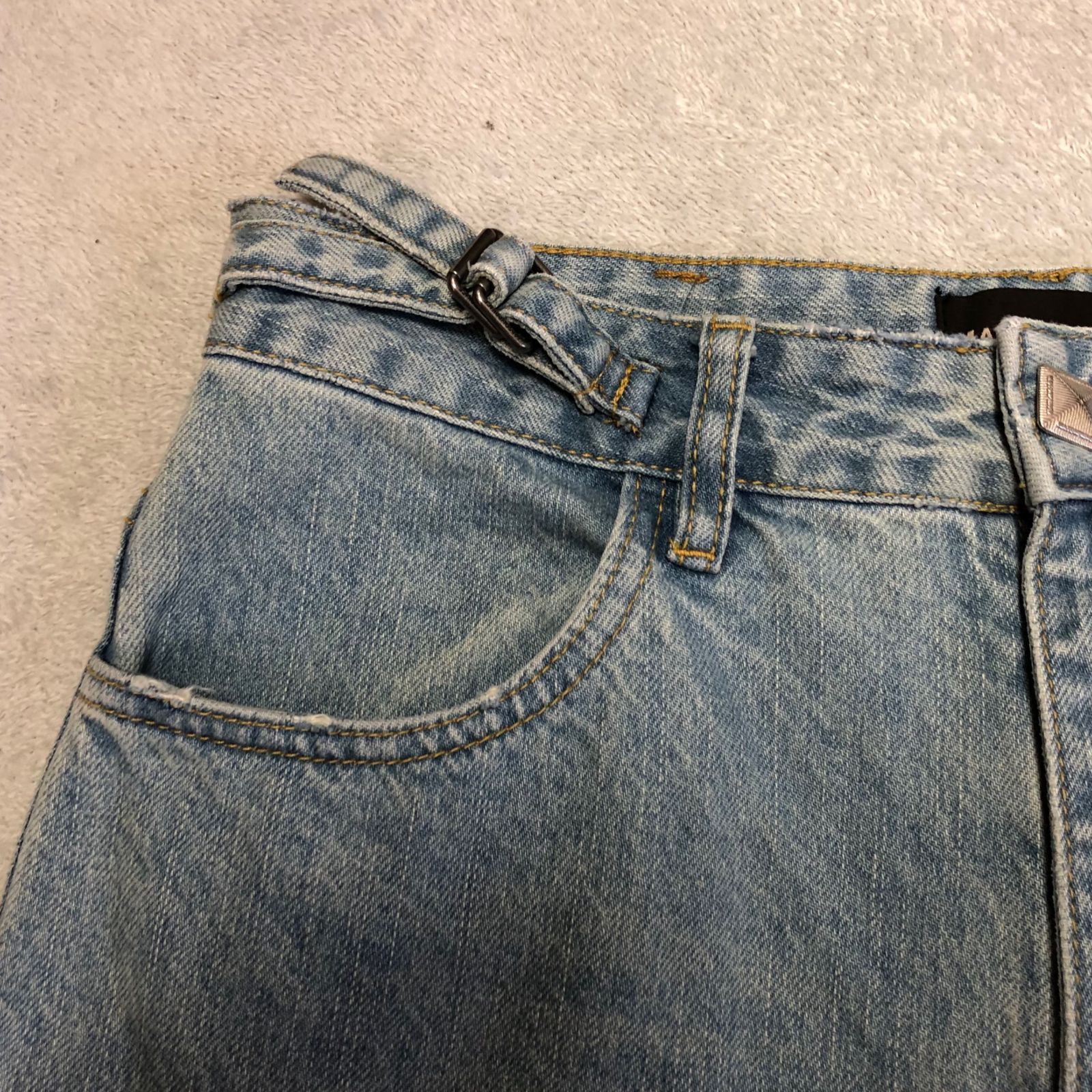 MASON PRINCE★BELTED FLARE JEANS フレアデニム Side belt wide flare denim pants NZK6069 – MASONPRINCE JAPAN