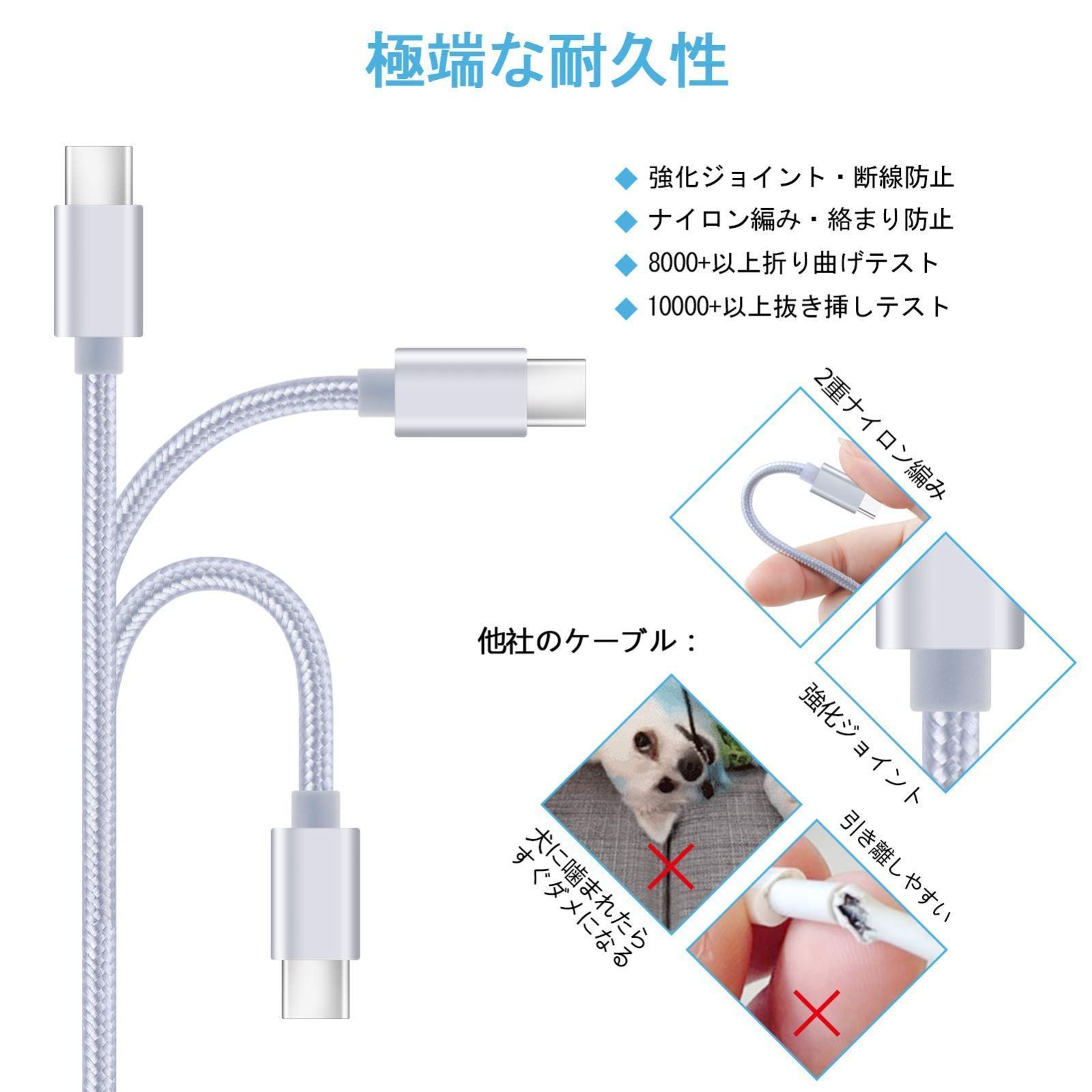 メルカリShops - 【カラー: #シルバー】「2ポートUSB充電器*1個+USB Type-Cケーブ